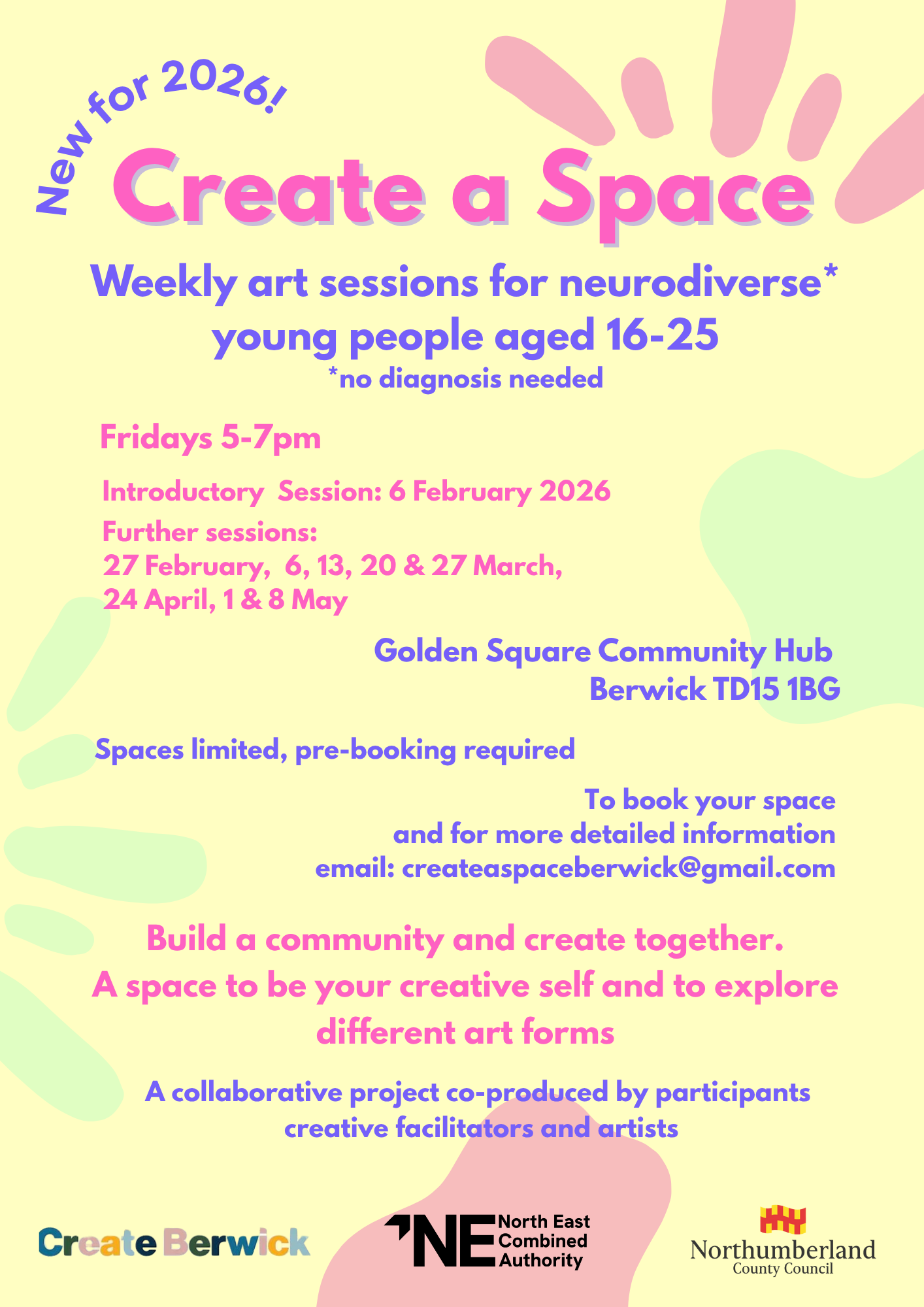 New for 2026: Art classes with Create A Space